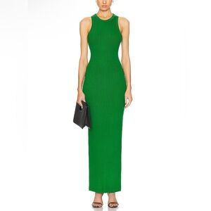 SPRWMN RACER MAXI DRESS in EVERGREEN sz XS NWT